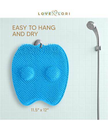 Love Lori Plantar Fasciitis Relief Feet Scrubber - Foot Massager for Shower with Plantar Fasciitis Ball - Non-Slip, Suction Cups - Blue - Buy Online on GoSupps.com