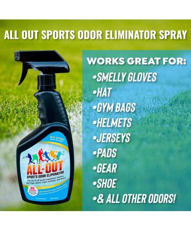 All-Out Sports Odor Eliminator Spray & Deodorizer | 24 oz for Smelly Gear Gloves Hats Helmets | Best Fresh Scent Formula | International Shipping Available - Buy Online on GoSupps.com