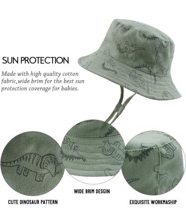 XIAOHAWANG Baby Boy Sun Hat - Toddler Dinosaur Bucket Hat for Beach - 2-4 Years, Green - Buy Online on GoSupps.com