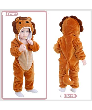 Cooky.D Unisex Winter Animal Hooded Baby Romper | Brown | 6-12 Months - Buy Online on GoSupps.com