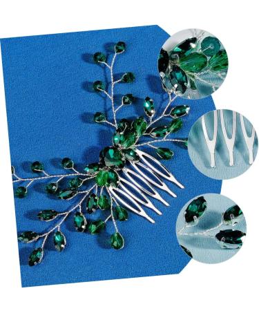 Didiseaon Green Hair Comb for Girls Formal Hair Accessories for Women Bridal Hair Clips Rhinestone Hair Combs Hair Accessories for Girls Hair Topper Bride Crystal Simple Decorate - Buy Online on GoSupps.com