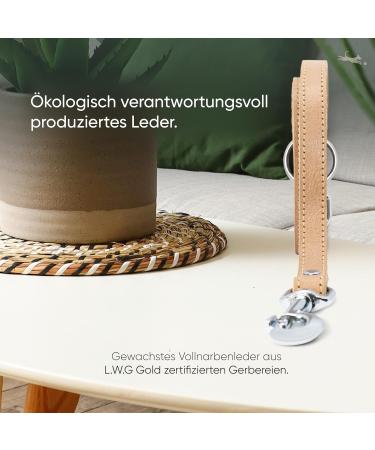 Freudenier Premium Adjustable Dog Leash Certified Leather 2m Stylish Amstelpark Collection (Sand 16mm) Handcrafted in Holland - Buy Online on GoSupps.com