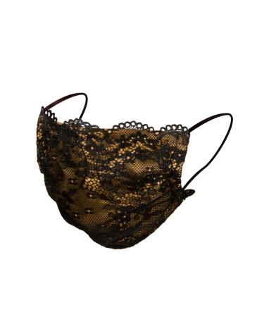 R-near protective tape washable and reusable with filter nose and mouth protection 100% made in Italy model luxury ladies lace (30 cm) Gialla