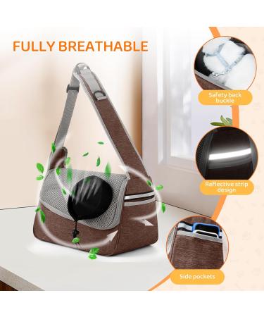 Flovippet Sling for Dogs & Cats - Breathable Dog Carrier Bag for Small Dogs up to 5kg | Soft & Free-Handed Outdoor Travel Bag (Brown) - Buy Online on GoSupps.com
