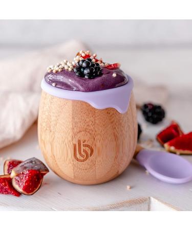 Organic Bamboo Toddler Sippy Cup - 150ml Silicone Drip Rim for Teeth Protection - Eco-Friendly Transition Cup (Lilac) - Buy Online on GoSupps.com