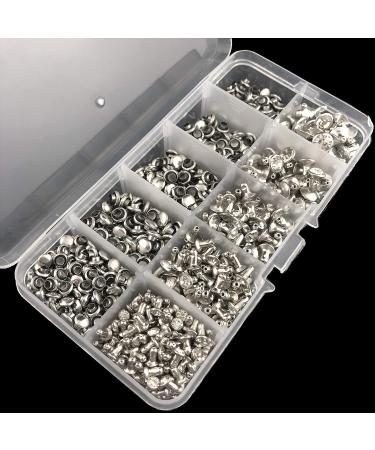 500 Sets CZ White Crystal Rivets for DIY Leather-Craft & Garment | Rapid Rhinestone Studs in Silver Color (Mixed 01) - Buy Online on GoSupps.com