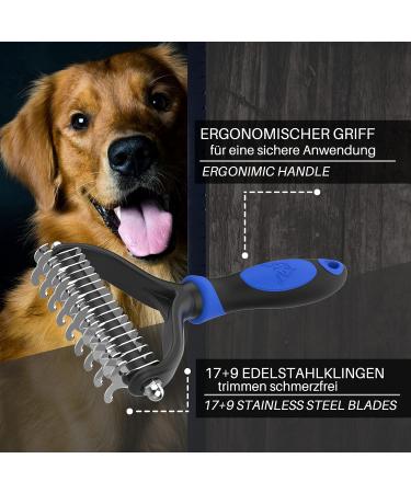 Decendo Subfell Brush for Dogs & Cats - Perfect for Medium to Long Hair | Knotting Prevention & Easy Grooming | Undercoat Brush M-L in Blue - Buy Online on GoSupps.com