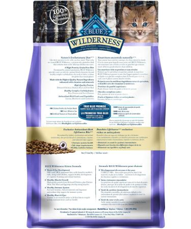 Blue Buffalo Wilderness High Protein Grain Free Natural Kitten Dry Cat Food Chicken 2.2kg bag - Medium Bag kibble Small Bag Kitten - Buy Online on GoSupps.com