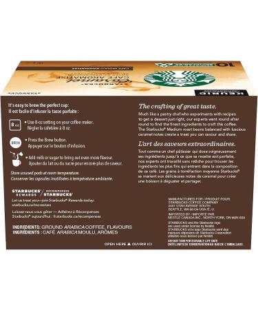 Starbucks Caramel K-Cups Single Serve Keurig Compatible Caramel Flavoured Coffee Pods for Keurig Brewers - 60 Capsules Caramel 10 count (Pack of 6) - Buy Online on GoSupps.com