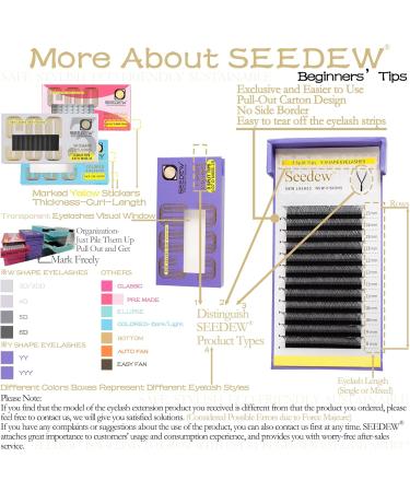 SEEDEW YY Lash Extensions Triple Y 0.07mm C Curl MIX8-15mm 12 Rows/Tray Y Shape 3 Split Tips Korean PBT Eyelashes Grafting for Beginner Artist Lash Tech Beauty Salon(Matte Black-0.07-C-MIX8-15mm) YYY 0.07C 8-15mm Black - Buy Online on GoSupps.com