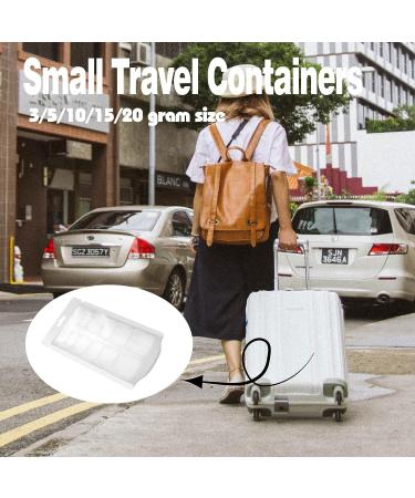 10 Piece Small Travel Containers - 3/5/10/15/20 Gram Size Jars for Lotions & Creams - Plastic Sample Containers with Labels & Mini Spatula - Buy Online on GoSupps.com