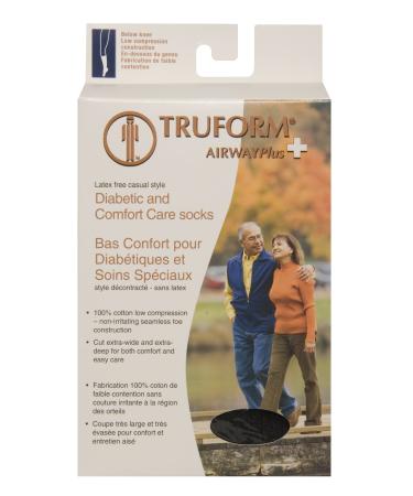 Truform 1914 Men's Comfort Care Socks Casual Style Soft Knit Crew Length Black Small