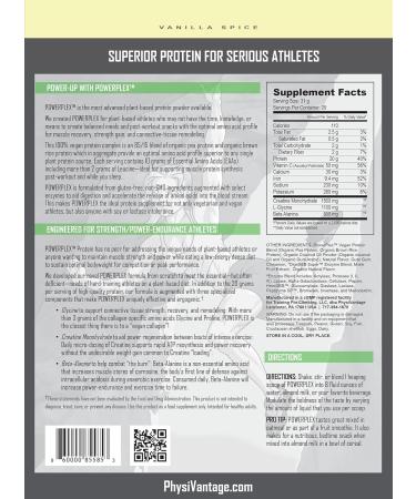 PhysiVantage POWERPLEX Vegan Protein Powder, Collagen Alternative - Organic Plant-Based Pea & Rice Protein, Dairy-Free, Non-GMO, Supports Muscle & Joint Recovery, Monk Fruit Sweetened 2 lb (Vanilla) - Buy Online on GoSupps.com