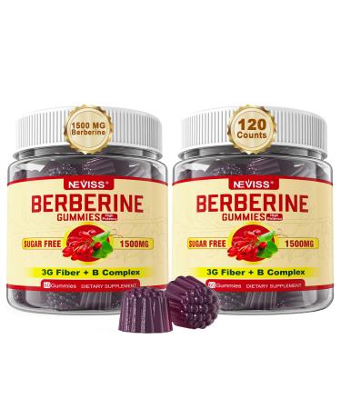 NEVISS Berberine Supplement 1500mg 60 Count (Pack of 2)