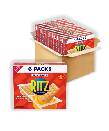 Handi-Snacks RITZ Crackers 'N Cheesy Dip Snack Packs, 12 Boxes of 6 Snack Packs (72 Total Packs)