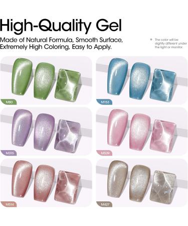 Gellen Cat Eye Gel Nail Polish Kit - Makaron Cat Eye Gel Polish Kit 6 Colors Soak off UV LED Nail Gel Kit 10ml Makaron Series - Buy Online on GoSupps.com