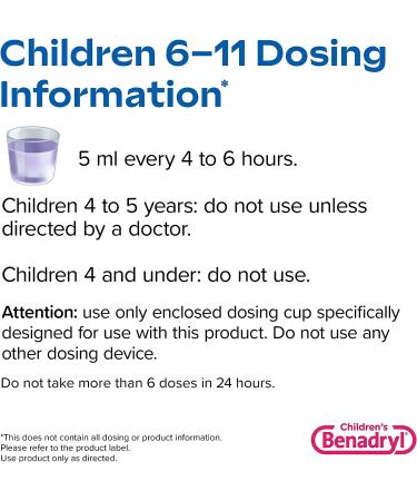 Benadryl Children's Allergy + Congestion Grape Liquid Medicine 4 fl. oz - Buy Online on GoSupps.com