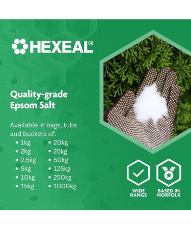Hexeal Epsom Salt 5kg 5kg Bag of Food Grade Bath Salts to Soothe Muscles Joints & Aches Magnesium Sulphate for Bathing Gardening & Beauty Household Commercial & Industrial Use - Buy Online on GoSupps.com