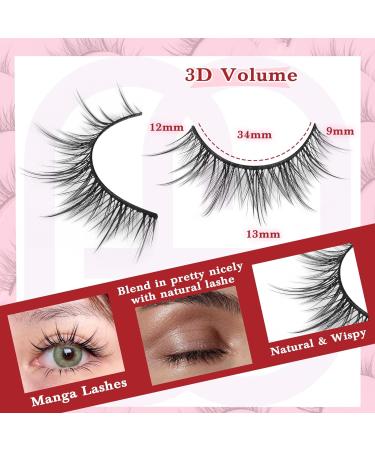 Manga Lashes False Eyelashes Wispy Eye Lashes Fluffy Anime Lashes Strip 3D Volume Natural Korean Fake Eyelashes Manhua Lashes Spiky Manhwa Lashes Asian Style Douyin Cosplay Lashes by Goddvenus spiky lashes - Buy Online on GoSupps.com