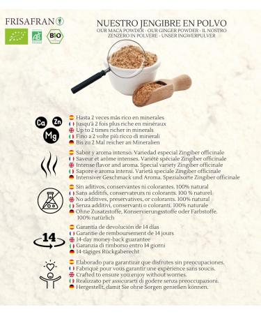 Frisafran Organic Ground Ginger Powder 200g | Premium Dried Ginger Spice for Health & Flavor - Buy Online on GoSupps.com