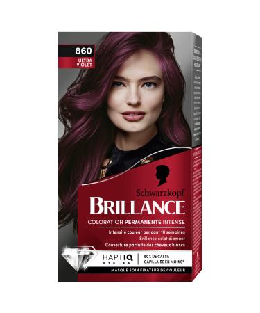 Schwarzkopf - Brillance - Coloration Cheveux Permanente Intense - Eclat Diamant - Couverture Parfaite des Cheveux Blancs - Masque Soin Fixateur de Couleur - Ultra Violet 860 Ultra Violet 860 1 unit (Lot de 1)