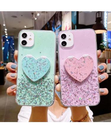 Magon Crystal Glitter Case for Xiaomi Mi 10T Pro - Slim Clear Sparkle Phone Cover with Mirror Stand Holder - Buy Online on GoSupps.com