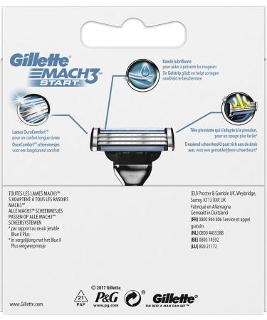 Gillette Mach3 Razor Blades for Men - 8 Refill Pack | Premium Shaving Experience - Buy Online on GoSupps.com