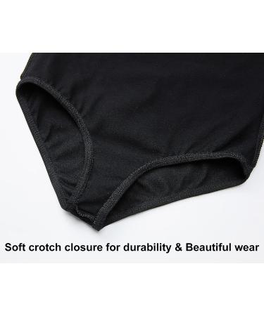 Domusgo Girls Short Sleeve Leotard | Breathable Cotton Dancewear for Children | Black Pink White | Size 7-8 Years - Buy Online on GoSupps.com