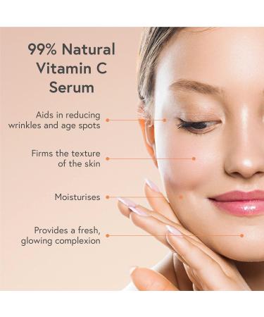 Yael Beaut Vitamin C Serum with Hyaluronic Acid Made in the UK Vegan 99% Natural Suitable for Derma Roller Anti Aging & Anti-wrinkles Facial Brightening Face and Skin Care Vegan 50ml - Buy Online on GoSupps.com