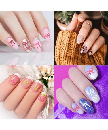 lasuroa 6 Sheets Bow Nail Stickers Self-Adhesive 3D Black White Pink Red Gold Silver Bow Nail Decals Colored Bowknot Nail Stickers for Nail Design Decoration Home Salon (6 Colors) - Buy Online on GoSupps.com