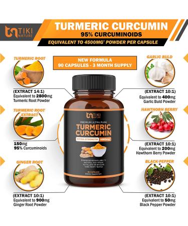 Turmeric Curcumin 5-in-1 4500mg - 3 Months Supply, Joint Pain Relief & Anti Inflammatory Supplement - Buy Online on GoSupps.com