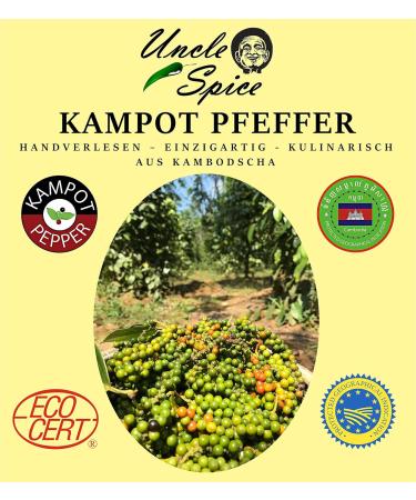 Uncle Spice White Kampot Pepper 60g | Premium Quality Whole Sun-Dried Pepper Berries | Hand-Picked White Peppercorns for Sauces - Buy Online on GoSupps.com