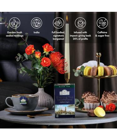 Buy Ahmad Tea Evening Tea - Caffeine-Free Black Tea with Bergamot - 20 Aroma-Sealed Individually Packaged Tea Bags (2 Pack) for International Shipping - Buy Online on GoSupps.com