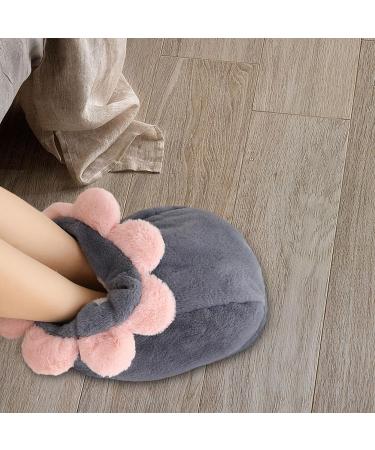 Durable Plush Foot Warmer Boots for Winter | Soft & Cozy Gray Foot Warmers for Travel Apartments and Dorms - Buy Online on GoSupps.com