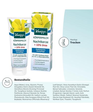 Kneipp Body Milk Evening Primrose + 10% Urea - 200ml | Hydrating Moisturizer for Dry Skin - Buy Online on GoSupps.com