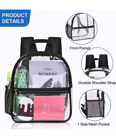 Oraben Clear Stadium Approved Small Transparent Backpack - Black for Sports Events & Concerts - Buy Online on GoSupps.com