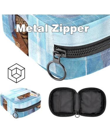Funny Cat Menstruation Pad Bag with Zipper | Stylish Women's Napkin & Tampon Bag | Perfect Collecting Bag for Girls - Buy Online on GoSupps.com
