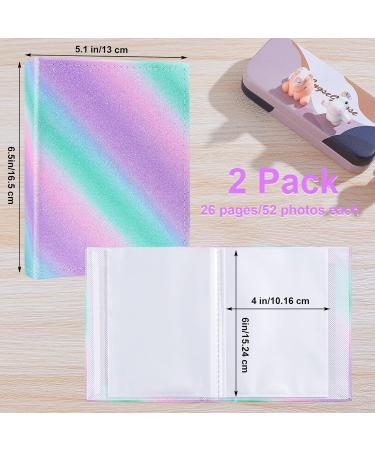 Basumee Small Photo Album 15x10CM - Holds 52 Photos, Ideal for Baby Kids Birthday, Family Anniversary - Purple Blue, 2 Pcs - Buy Online on GoSupps.com