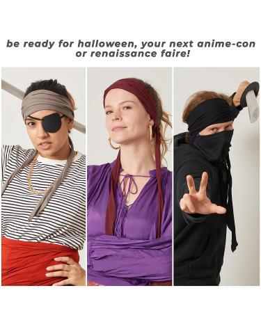 Japanese Pirate Bandana Headband - Ninja Head Wrap for Men and Women in Maroon - Buy Online on GoSupps.com