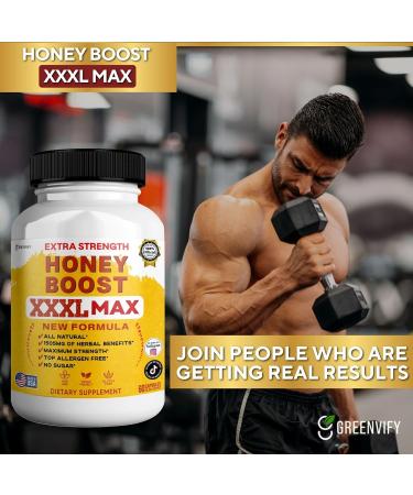 Honey Boost XXXL Max Extra Strength Supplement Organic Maca Root Complex All Natural 60 Capsules Sugar Free Allergen Free (1) - Buy Online on GoSupps.com