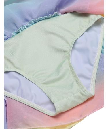 Zaclotre Girls Gymnastics Leotard with Criss Cross Straps, Shiny Ballet Dress | Hollow Back Skirted Ballerina Costume - Rainbow Gradient | 8-9 Years - Buy Online on GoSupps.com