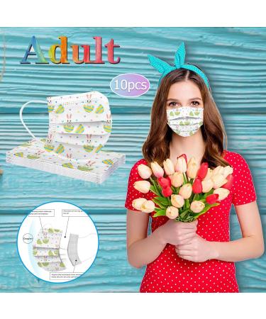 SDFRK 10-Piece Adult Fabric Masks - One-Way Mouth Protection with Easter Print & 3-Layer Cartoon Motif Scarf - Ideal for Men & Women - Buy Online on GoSupps.com