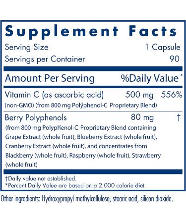 Allergy Research Group Polyphenol-C 500 - 90 Veg Capsules with Berry Polyphenols - Buy Online on GoSupps.com