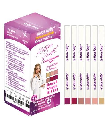 Nurse Hatty 180ct. Ketone Script Ketone Test - Good for Cyclical Ketogenic Diets (CKD) - Long Strips