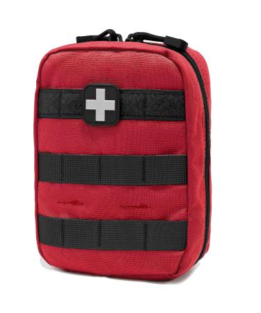 EMT Pouch MOLLE Ifak Pouch Tactical MOLLE Medical First Aid Kit Utility Pouch Carlebben (with Medical Supplies Red)