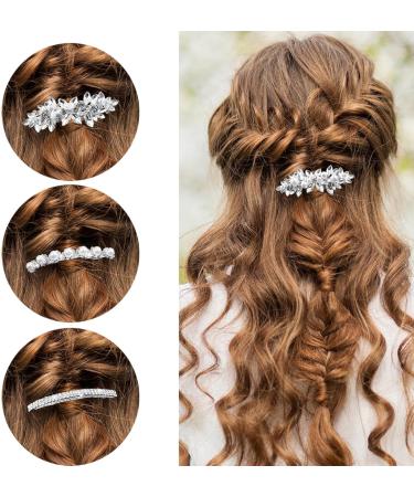 4 Pieces Wedding Hair Accessories for Women - Diamante Hair Clips Silver Hair Clips Wedding Guest Hair Accessories Pearl Hair Clip Hair Clips for Wedding Hairstyles Rhinestone Bridal Hair Clip - Buy Online on GoSupps.com