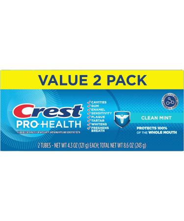 Crest Pro-Health Clean Mint Toothpaste Twin Pack - 4.3oz (Pack of 2) - Buy Online on GoSupps.com