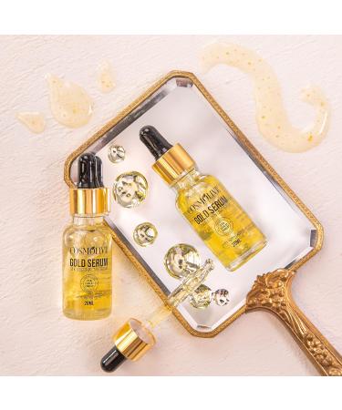 Cosmolive 24k Gold Serum 20ml - Anti-Aging Moisturizing Facial Serum with Real Gold | Luxury Gift Packaging | Revitalize and Restore Skin - Buy Online on GoSupps.com