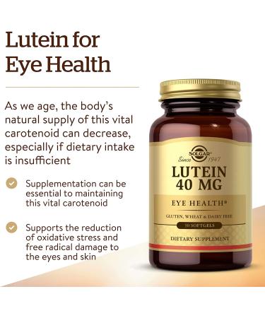 Buy Solgar Lutein 40 mg â€“ 30 Softgels | Vision Health Supplement - Buy Online on GoSupps.com