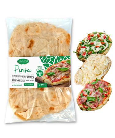 Valle del Crati 6 Italian Pinsa Base pre-cooked | Pinsa ready in 5 minutes Long sourdough Made in Italy Pinsa bases of 250 grams each 6 Pinsa bases